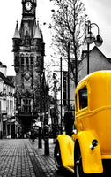 Nordic Canvas Painting Retro European City Scenery Picture Home Decor Wall Art Yellow Car Balloon Posters and Prints for Bedroom