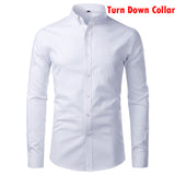 Purple Oxford Mens Dress Shirts 2018 Brand New Stand Collar Chemise Homme Casual Slim Fit Long Sleeve Camiseta Masculina 4XL