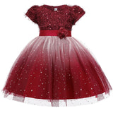 Pegeant Sequined Backless Kids Dresses for Girls Wedding Party Princess Dresses Baby Girls First Communion Layered Tutu Dresses