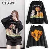 BTB.WO Hoodie Women 2019 Cartoon print women casual jacket jogger Sweatshirt Loose fashion hoodies for Womens Pullover jacket