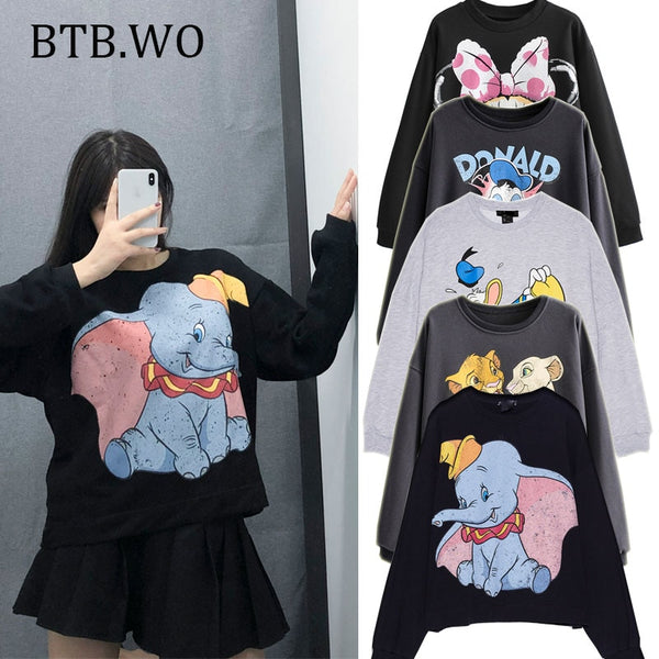 Sweatshirt Women Hoodies Lion King Print Women Hoodie 2019 fashion o neck long sleeve oversize pullover sweatshirts Casual