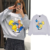 Sweatshirt Women Hoodies Lion King Print Women Hoodie 2019 fashion o neck long sleeve oversize pullover sweatshirts Casual