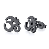 Vnox Mens Ankh Cross Stud Earrings for Women Jewelry Stainless Steel AUM OM Casual Unisex Gifts