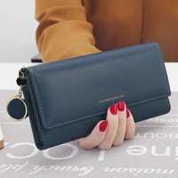 aliwood New Fashion Women Wallets Brand Letter Long Tri-fold Wallet Purse Fresh Leather Female Clutch Card Holder Cartera Mujer