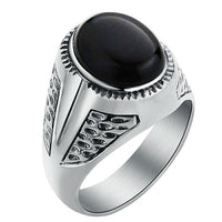 Valily Jewelry Men&#39;s Simple Tiger Eye Ring Stainless steel Oval Stone Band Golden Ring For Women Weeding Party Jewelry for Men