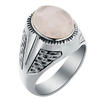 Valily Jewelry Men&#39;s Simple Tiger Eye Ring Stainless steel Oval Stone Band Golden Ring For Women Weeding Party Jewelry for Men