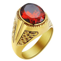 Valily Jewelry Men&#39;s Simple Tiger Eye Ring Stainless steel Oval Stone Band Golden Ring For Women Weeding Party Jewelry for Men