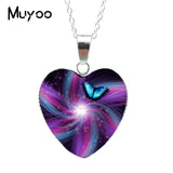 2019 Hot Purple Magic Butterfly Heart Jewelry Necklace Beautiful and Mysterious Butterfly Pendant Heart Necklace Jewerly HZ3
