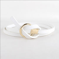 New Design Belts Women Knotted waist Belt thin Fashion Korean Small Belt Woman Dress decorate brown leather round buckle gifts