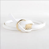 New Design Belts Women Knotted waist Belt thin Fashion Korean Small Belt Woman Dress decorate brown leather round buckle gifts