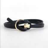 New Design Belts Women Knotted waist Belt thin Fashion Korean Small Belt Woman Dress decorate brown leather round buckle gifts