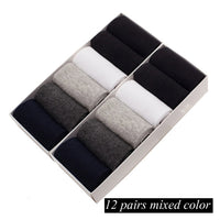 12 Pairs/Lot Plus Size Men&#39;s Cotton Socks Business Men Deodorant Crew Socks Breathable Male Solid Color US size(7-11.5) EU 39-48