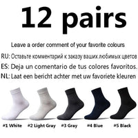 12 Pairs/Lot Plus Size Men&#39;s Cotton Socks Business Men Deodorant Crew Socks Breathable Male Solid Color US size(7-11.5) EU 39-48