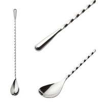 1pcs stainless steel stick fork spoon cocktail spoon spiral kitchen utensils double stick stir stick cocktail bar bar utensils