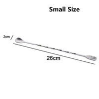 1pcs stainless steel stick fork spoon cocktail spoon spiral kitchen utensils double stick stir stick cocktail bar bar utensils