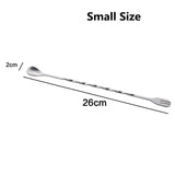 1pcs stainless steel stick fork spoon cocktail spoon spiral kitchen utensils double stick stir stick cocktail bar bar utensils
