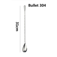 1pcs stainless steel stick fork spoon cocktail spoon spiral kitchen utensils double stick stir stick cocktail bar bar utensils
