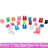 Random 1 Set Doll Accessories for Barbie Doll Shoes Boots Mini Dress Handbags Crown Hangers Glasses Doll Clothes Kids Toys 12&#39;&#39;
