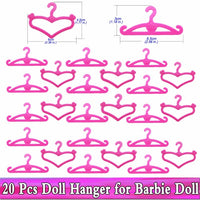 Random 1 Set Doll Accessories for Barbie Doll Shoes Boots Mini Dress Handbags Crown Hangers Glasses Doll Clothes Kids Toys 12&#39;&#39;
