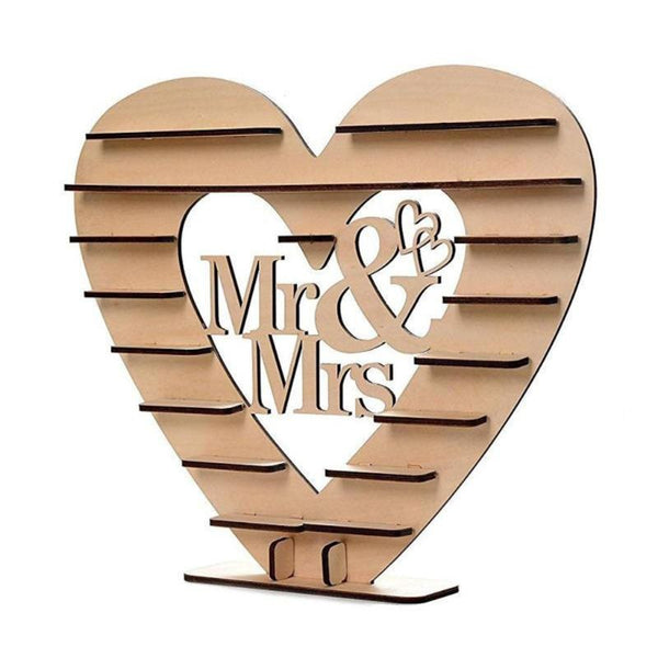 Wedding Wooden Ornaments Mr&amp;Mrs Chocolate Stand Display Candy Cupcake Desserts Holder Home Decor Wedding Party Bars