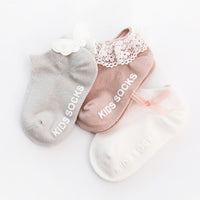 3 Pairs/Pack Baby Socks Newborn Cotton Ankle Socks Toddler Anti-slip Floor Sock Baby Girls Bowknot Flower Socks Princess