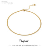 Yhpup Charm New Geometric Snake Chain Necklace Trendy Stainless Steel Jewelry Gold Metal Necklace брелок for Women Gift 2021