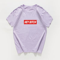 hey bitch letter funny  t-shirt women Graphic oversized japanese tops women 2020 kawaii cool streetwear vintage woman t-shirts