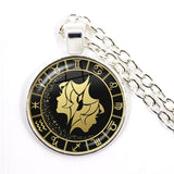 12 Constellation Scorpio Sagittarius Capricorn Aquarius Pendant Antique Bronze Necklace Glass Dome Zodiac Jewelry For Gift