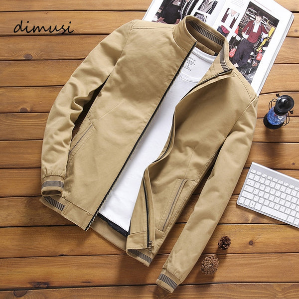 DIMUSI Spring Autumn Men&#39;s Bomber Jackets Casual Male Outwear Windbreaker Stand Collar Jacket Mens Baseball Slim Coats 5XL,YA810