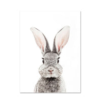 Grey Rabbit Animal Posters and Prints Canvas Art Painting Cute Bunny Wall Art Nursery Decorative Picture Nordic Kids Decoration