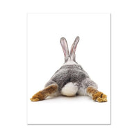 Grey Rabbit Animal Posters and Prints Canvas Art Painting Cute Bunny Wall Art Nursery Decorative Picture Nordic Kids Decoration