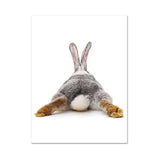 Grey Rabbit Animal Posters and Prints Canvas Art Painting Cute Bunny Wall Art Nursery Decorative Picture Nordic Kids Decoration