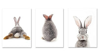 Grey Rabbit Animal Posters and Prints Canvas Art Painting Cute Bunny Wall Art Nursery Decorative Picture Nordic Kids Decoration