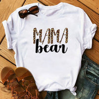 Maycaur Fashion Leopard Print Love T-shirts Mouse Female Shirt Casual White Women Tshirts Harajuku T Shirt Femme Tops Tees