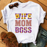 Maycaur Fashion Leopard Print Love T-shirts Mouse Female Shirt Casual White Women Tshirts Harajuku T Shirt Femme Tops Tees