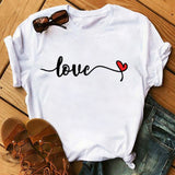 Maycaur Fashion Leopard Print Love T-shirts Mouse Female Shirt Casual White Women Tshirts Harajuku T Shirt Femme Tops Tees