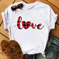 Maycaur Fashion Leopard Print Love T-shirts Mouse Female Shirt Casual White Women Tshirts Harajuku T Shirt Femme Tops Tees