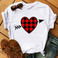 Maycaur Fashion Leopard Print Love T-shirts Mouse Female Shirt Casual White Women Tshirts Harajuku T Shirt Femme Tops Tees