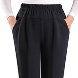 Extra Large Size Women Pants Loose High Elastic Elastic Pants Middle-aged Clothing 6XL 7XL 8XL Autumn Pants Female Trousers J400
