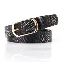 2020 Vintage Snake Leopard Print Belt for Women Black Fashion Waist Leather Belt for Lady Female Waistband Belts