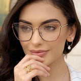 2020 New Luxury Brand Anti-blue Light Square Clear Glasses Frame For Women Retro Computer Goggle Cat Eye Eyeglasses Transparent