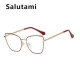 2020 New Luxury Brand Anti-blue Light Square Clear Glasses Frame For Women Retro Computer Goggle Cat Eye Eyeglasses Transparent