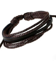 Vintage Handmade Feather Multilayer Leather Bracelet Sets Men Fashion Braiding Coffee Rope Wrap Bracelets &amp; Bangles Male Gift