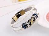 Vintage Handmade Feather Multilayer Leather Bracelet Sets Men Fashion Braiding Coffee Rope Wrap Bracelets &amp; Bangles Male Gift
