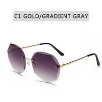 ZXWLYXGX Design Fashion Lady Sun glasses 2020 Rimless Women Sunglasses Vintage Alloy Frame Classic Brand Designer Shades Oculos