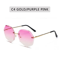 ZXWLYXGX Design Fashion Lady Sun glasses 2020 Rimless Women Sunglasses Vintage Alloy Frame Classic Brand Designer Shades Oculos