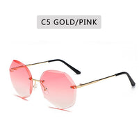ZXWLYXGX Design Fashion Lady Sun glasses 2020 Rimless Women Sunglasses Vintage Alloy Frame Classic Brand Designer Shades Oculos
