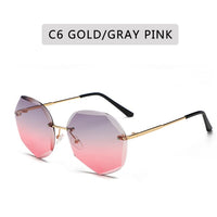 ZXWLYXGX Design Fashion Lady Sun glasses 2020 Rimless Women Sunglasses Vintage Alloy Frame Classic Brand Designer Shades Oculos