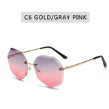 ZXWLYXGX Design Fashion Lady Sun glasses 2020 Rimless Women Sunglasses Vintage Alloy Frame Classic Brand Designer Shades Oculos