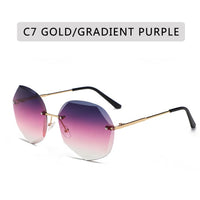 ZXWLYXGX Design Fashion Lady Sun glasses 2020 Rimless Women Sunglasses Vintage Alloy Frame Classic Brand Designer Shades Oculos